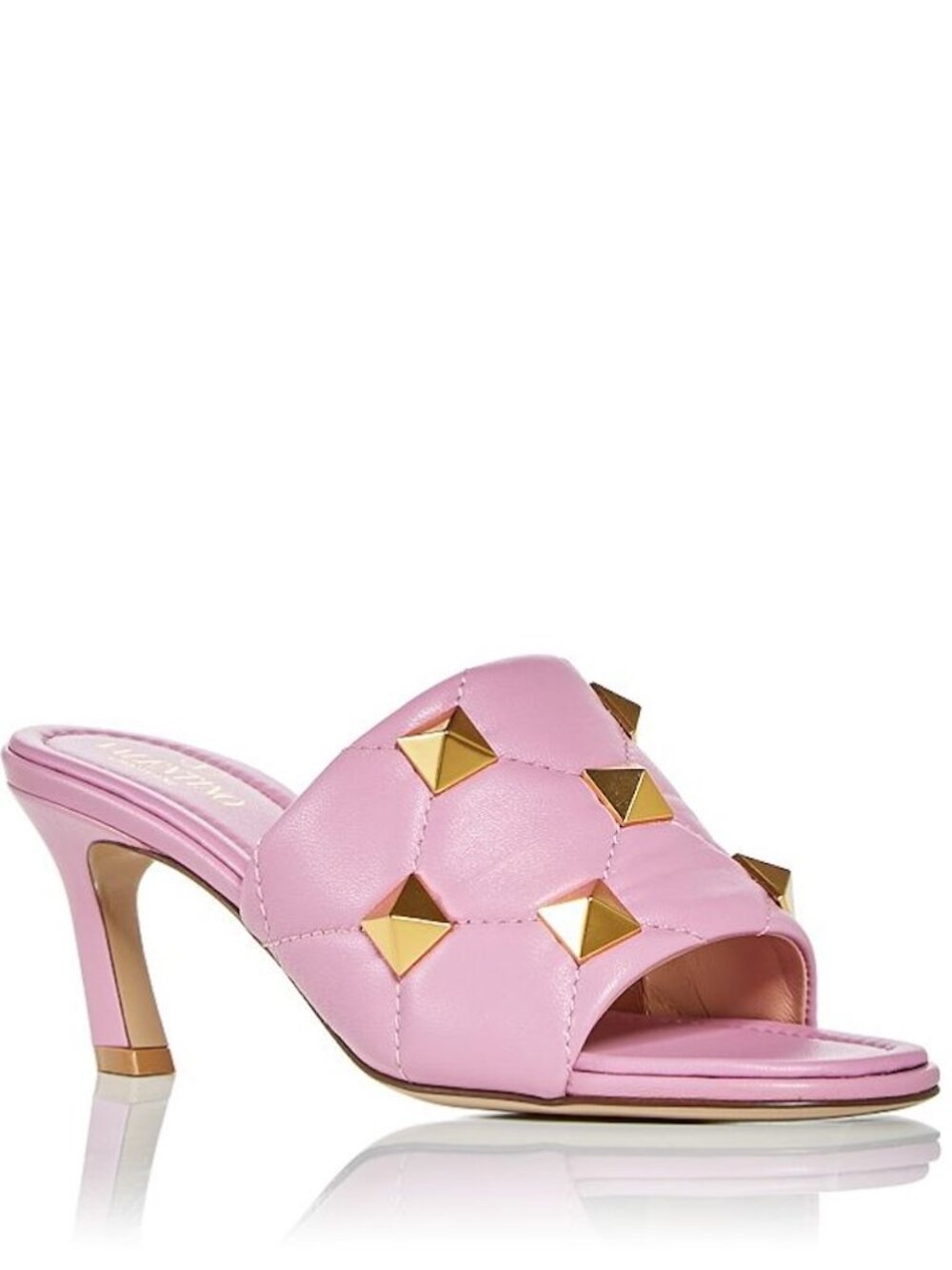 Valentino Roman Stud Rockstud Quilted Leather Mules Sandals Heels Shoes